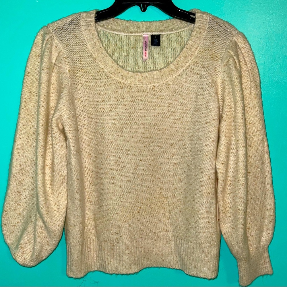 golden plush armed sweater